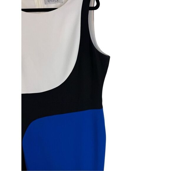Kasper Black, White, Blue, Aline Dress- size XL - Picture 2 of 7